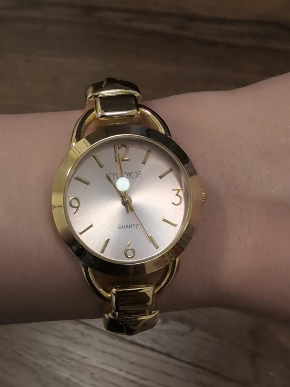 Gold-Tone Pink Dial Women's Watch